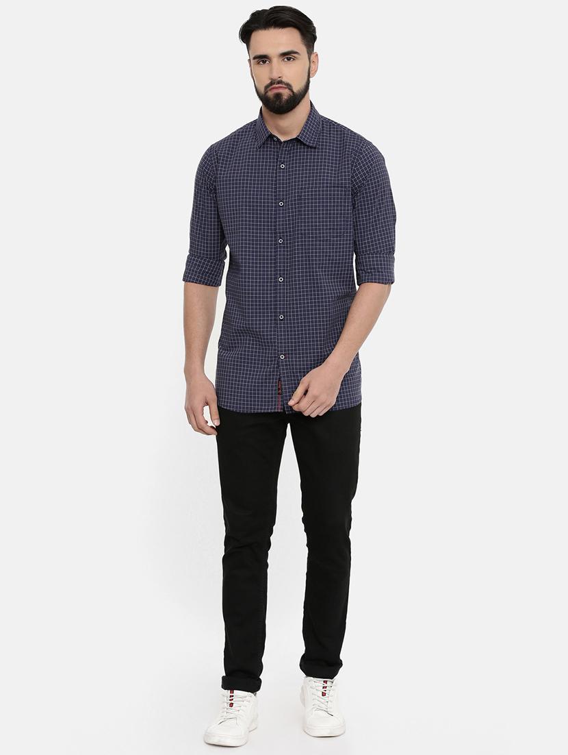blue checkered casual shirt - 16868771 - Standard Image - 3