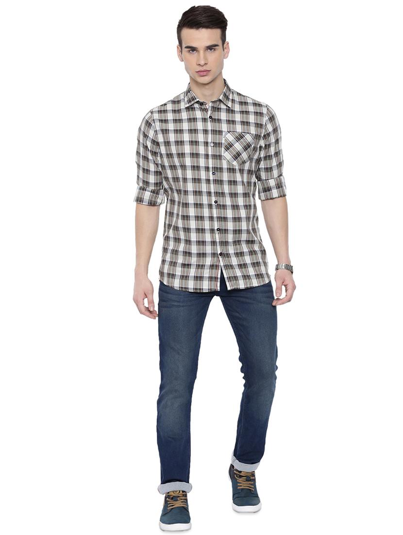 grey checkered casual shirt - 16868791 - Standard Image - 3