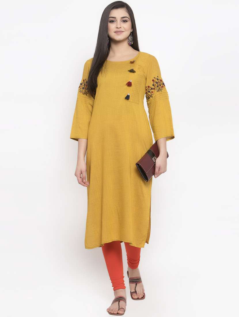 orange solid churidar - 16869408 -  Standard Image - 3