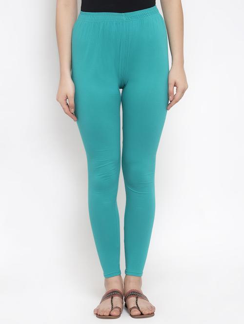 blue solid ankle length legging - 16869421 -  Standard Image - 0