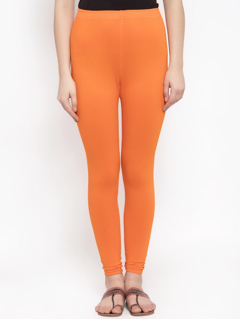 orange solid churidar - 16869423 - Zoom Image - 0