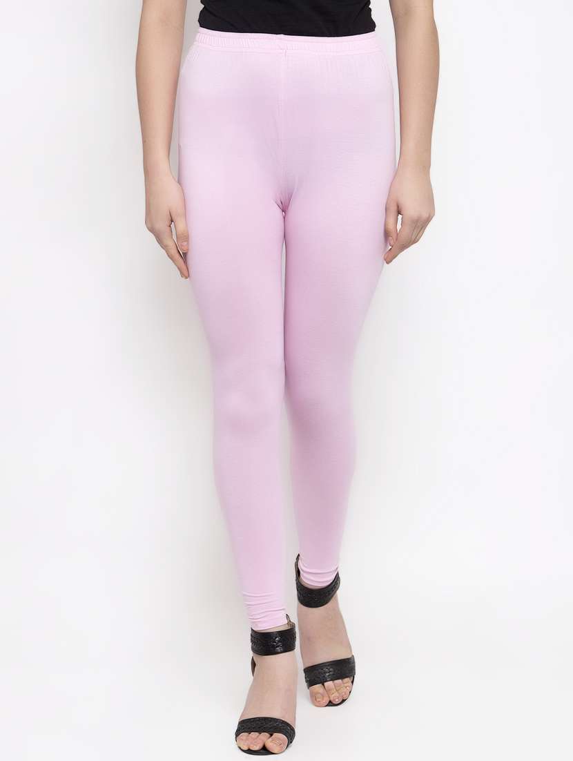 pink solid legging
