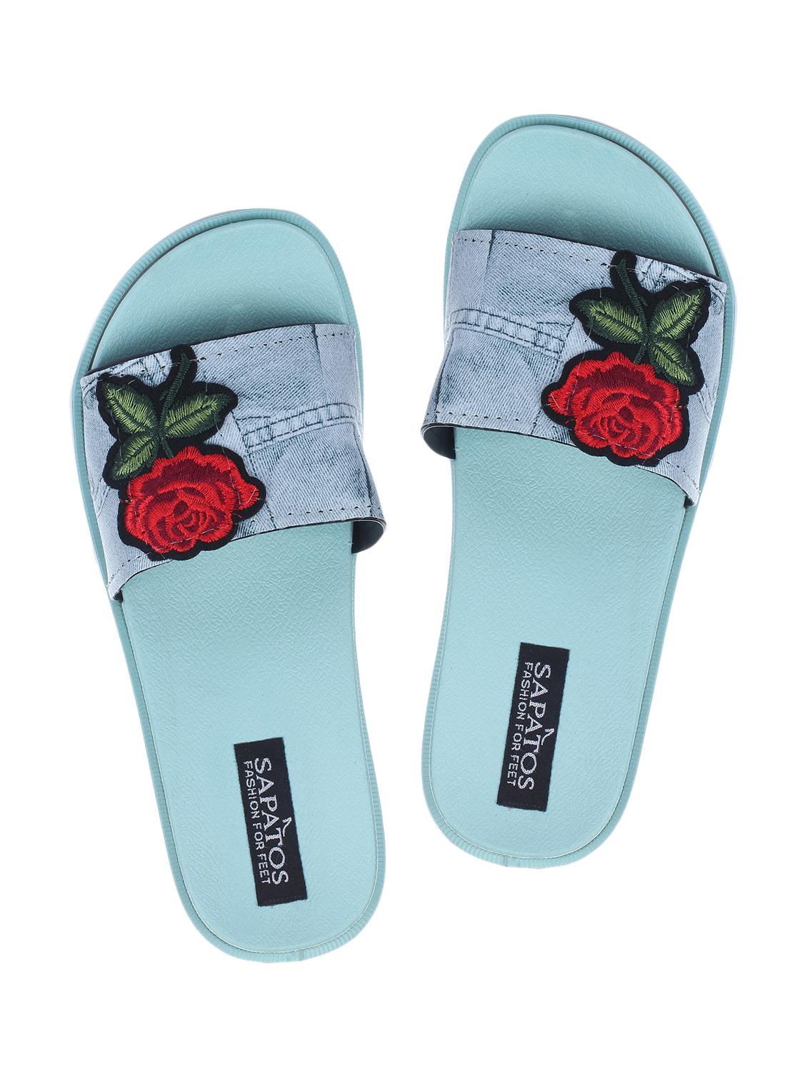 blue slides flip flops - 16869458 -  Zoom Image - 0