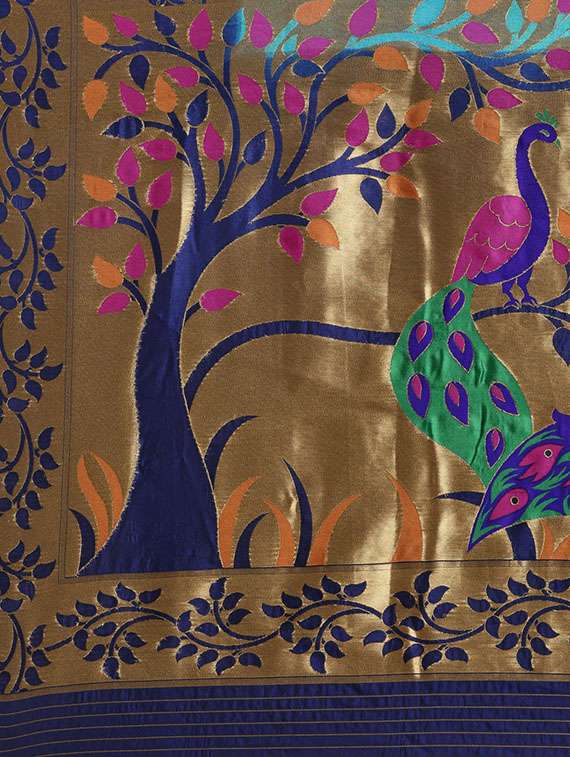 women's self design turquoise colored saree with blouse - 16870141 -  Standard Image - 3