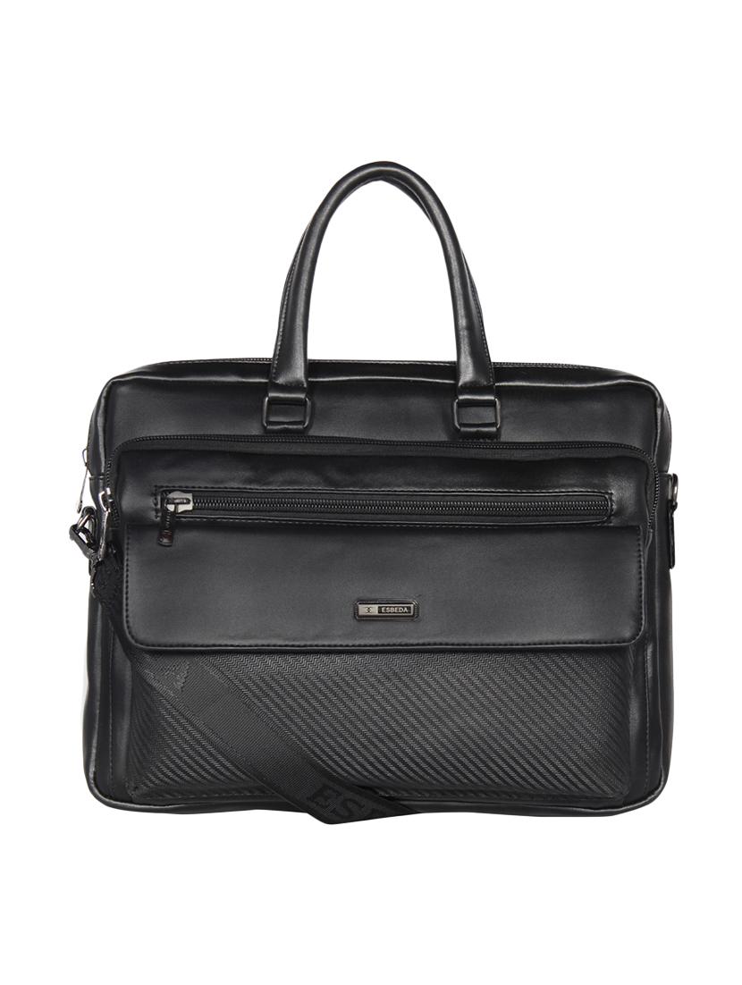 black leatherette (pu) laptop bag - 16870240 -  Zoom Image - 0