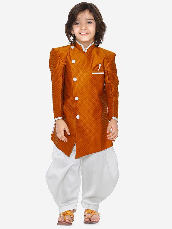orange silk kurta sets - 16871524 - Zoom Image - 0