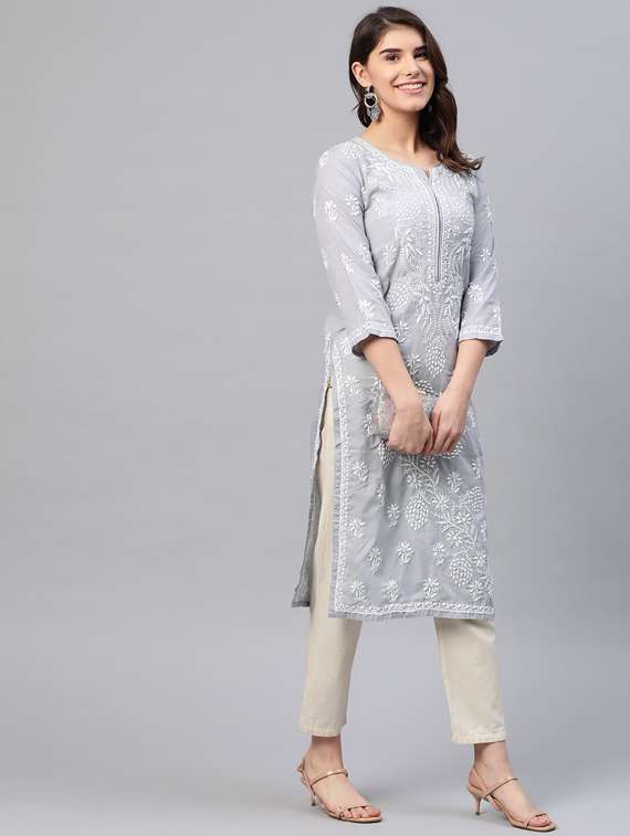 women's straight kurta - 16873301 - Standard Image - 3