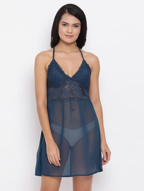 halter neck lace detail babydoll - 16873496 - Standard Image - 0
