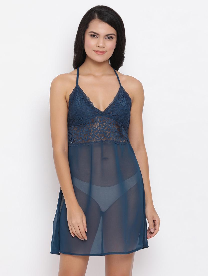 halter neck lace detail babydoll - 16873496 - Zoom Image - 0
