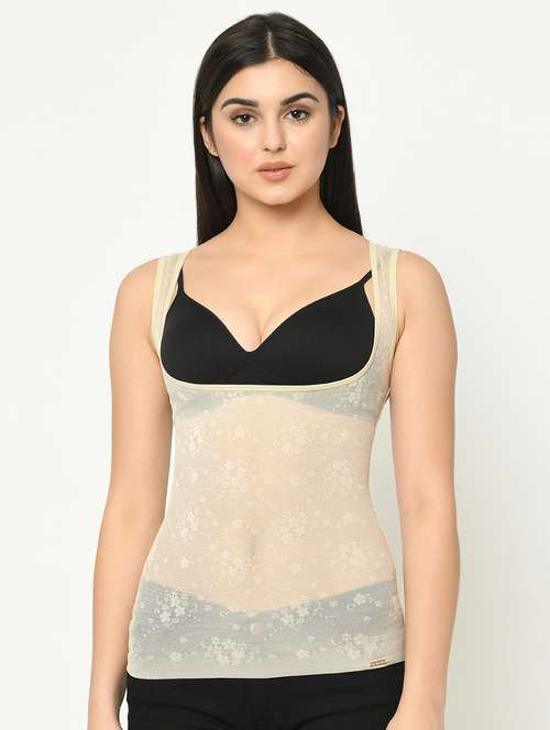 beige nylon shaper camisoles shapewear - 16873695 - Standard Image - 0