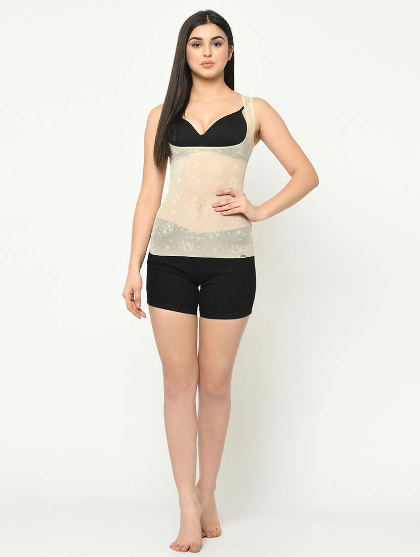 beige nylon shaper camisoles shapewear - 16873695 - Standard Image - 3
