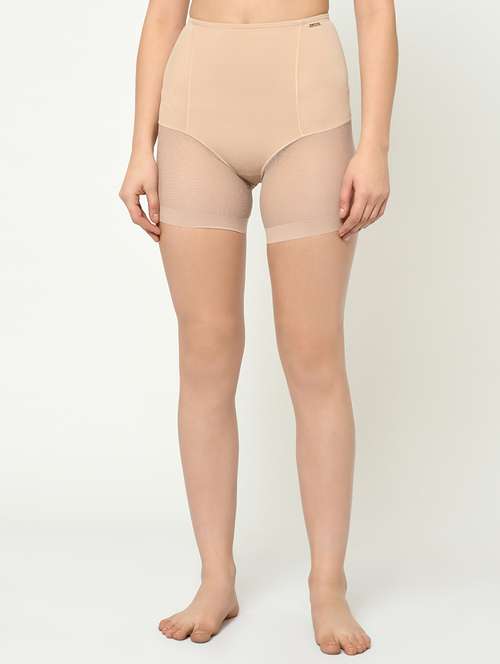 beige poly spandex shaper thighs shapewear - 16873701 - Standard Image - 0