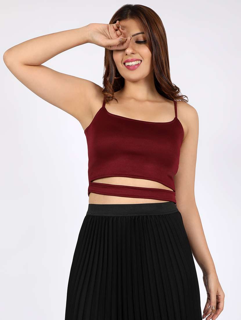 women's crop shoulder strap top