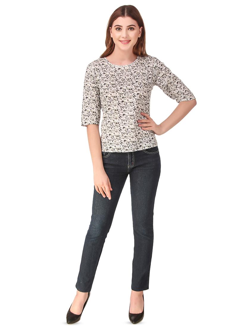 round neck floral top - 16876619 - Standard Image - 3