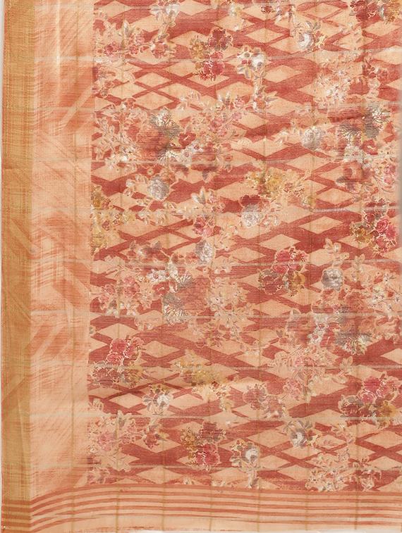 floral printed saree with blouse - 16876939 - Standard Image - 3