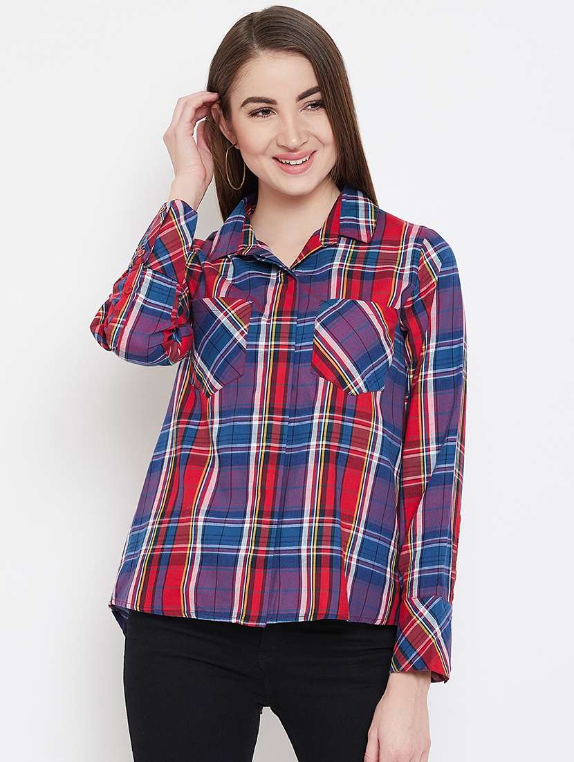 long sleeved checkered shirt - 16878447 - Zoom Image - 0