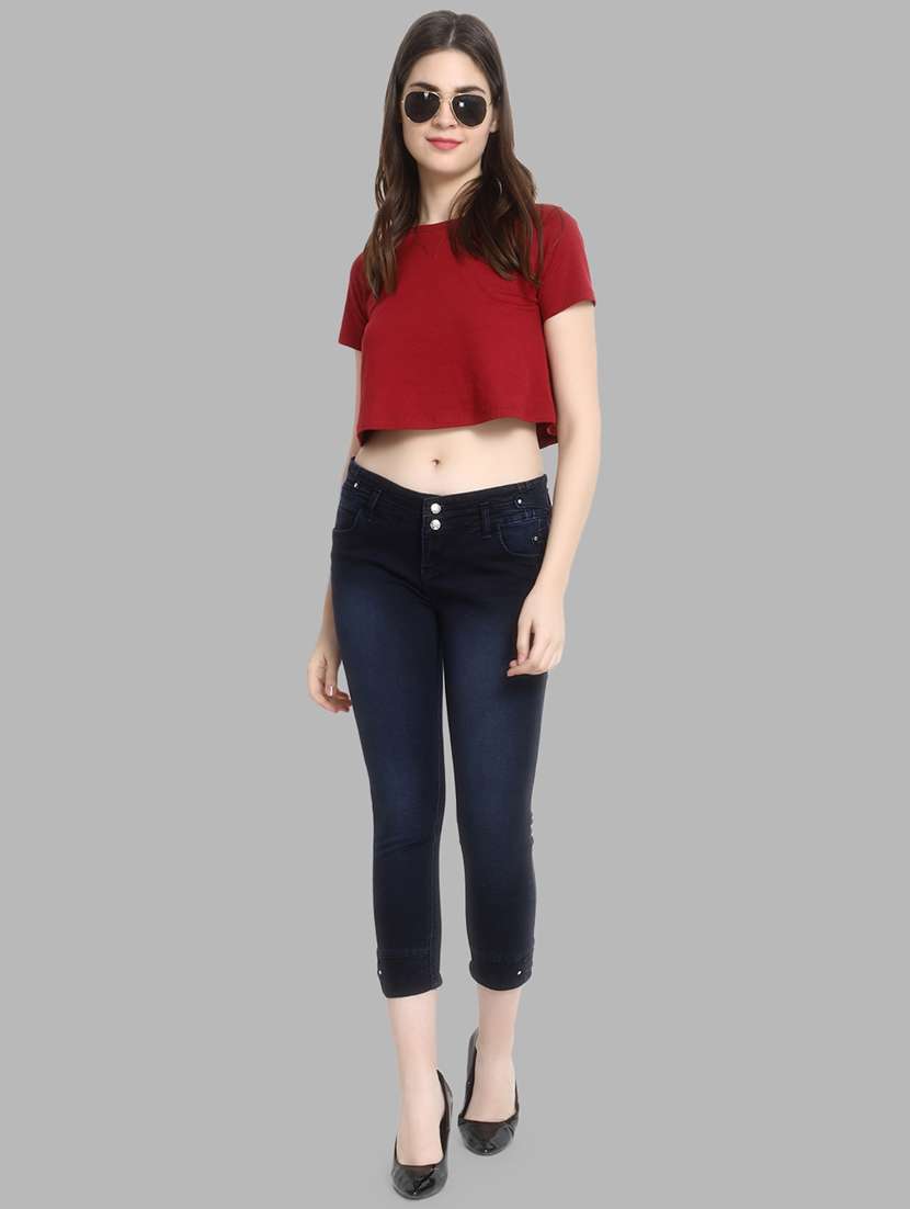 high rise stone washed jeans - 16878839 - Standard Image - 3