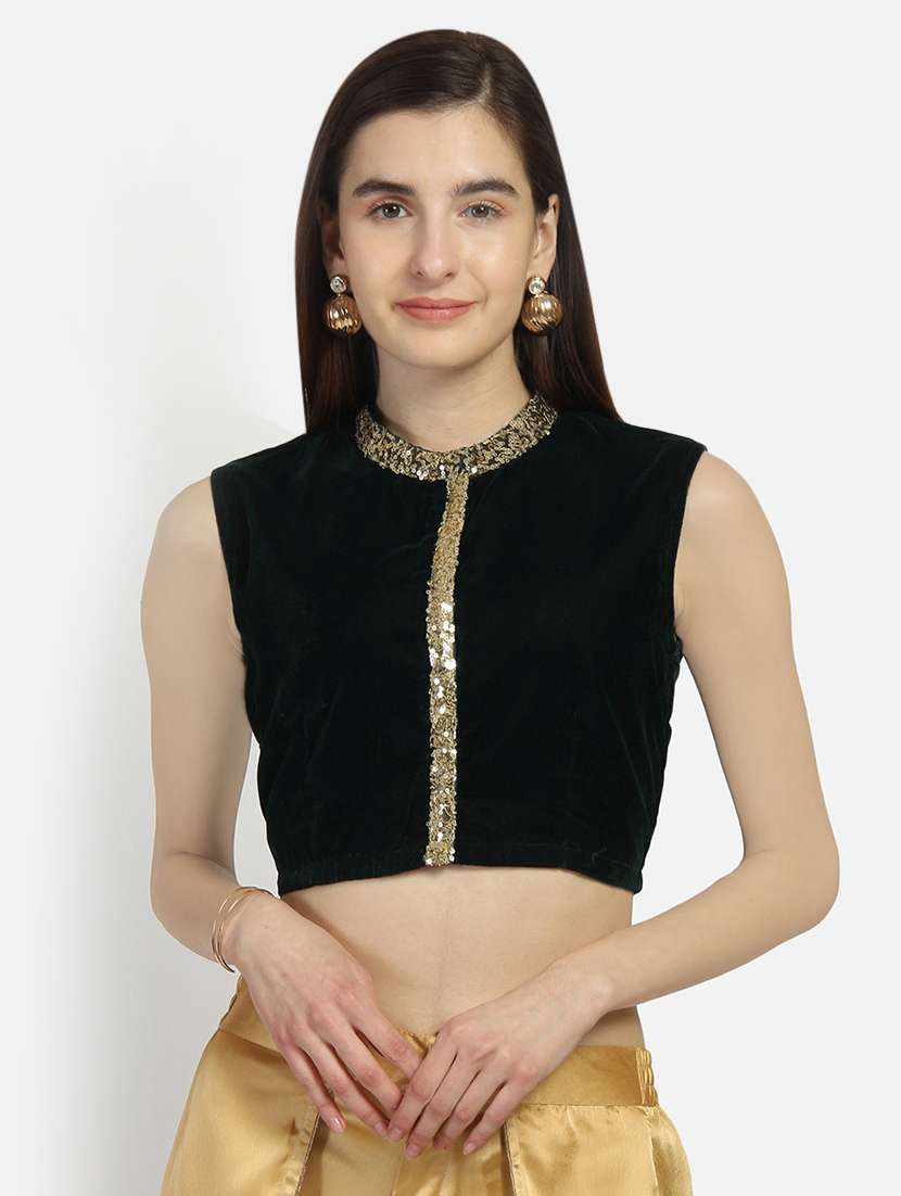 solid sequined blouse 