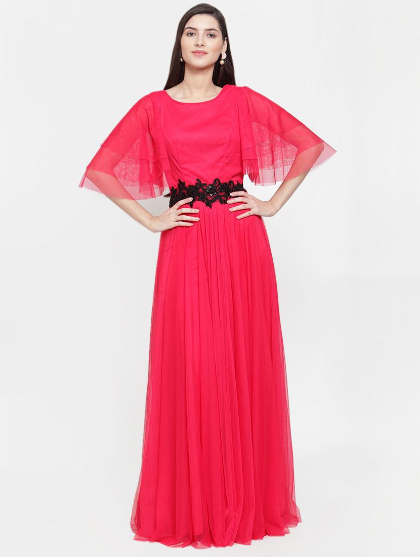 lace detail bell sleeves gown - 16882495 - Zoom Image - 0