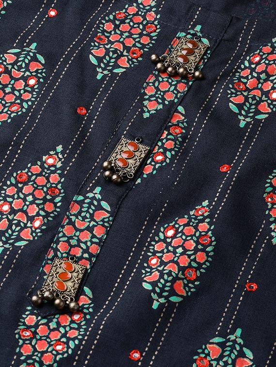 printed straight kurta - 16883356 - Standard Image - 3