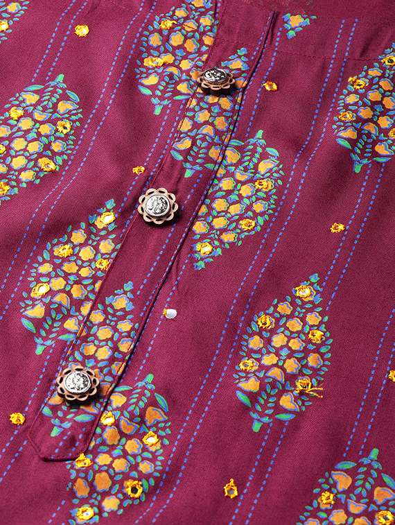 printed straight kurta - 16883357 -  Standard Image - 3