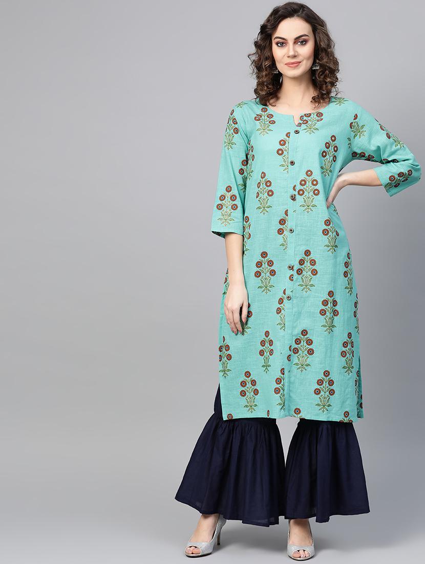 floral straight kurta - 16883363 - Zoom Image - 0