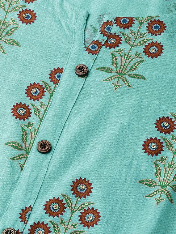 floral straight kurta - 16883363 - Standard Image - 3