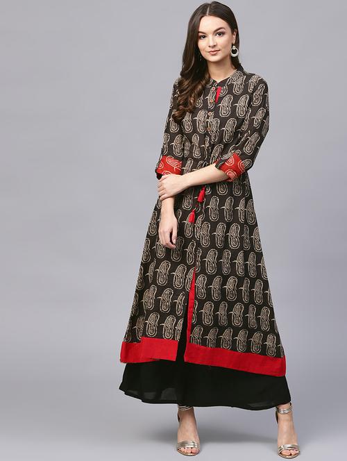 paisley a-line kurta - 16883378 - Standard Image - 0