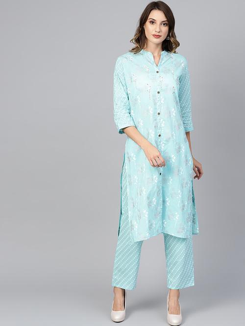 pastel kurta palazzo set - 16883396 - Standard Image - 0