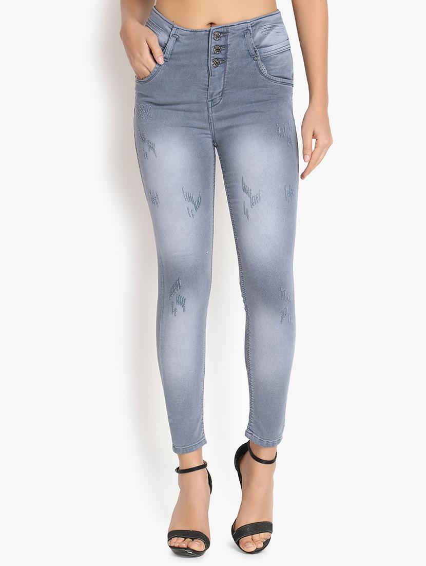 high rise stone washed jeans - 16884889 - Zoom Image - 0
