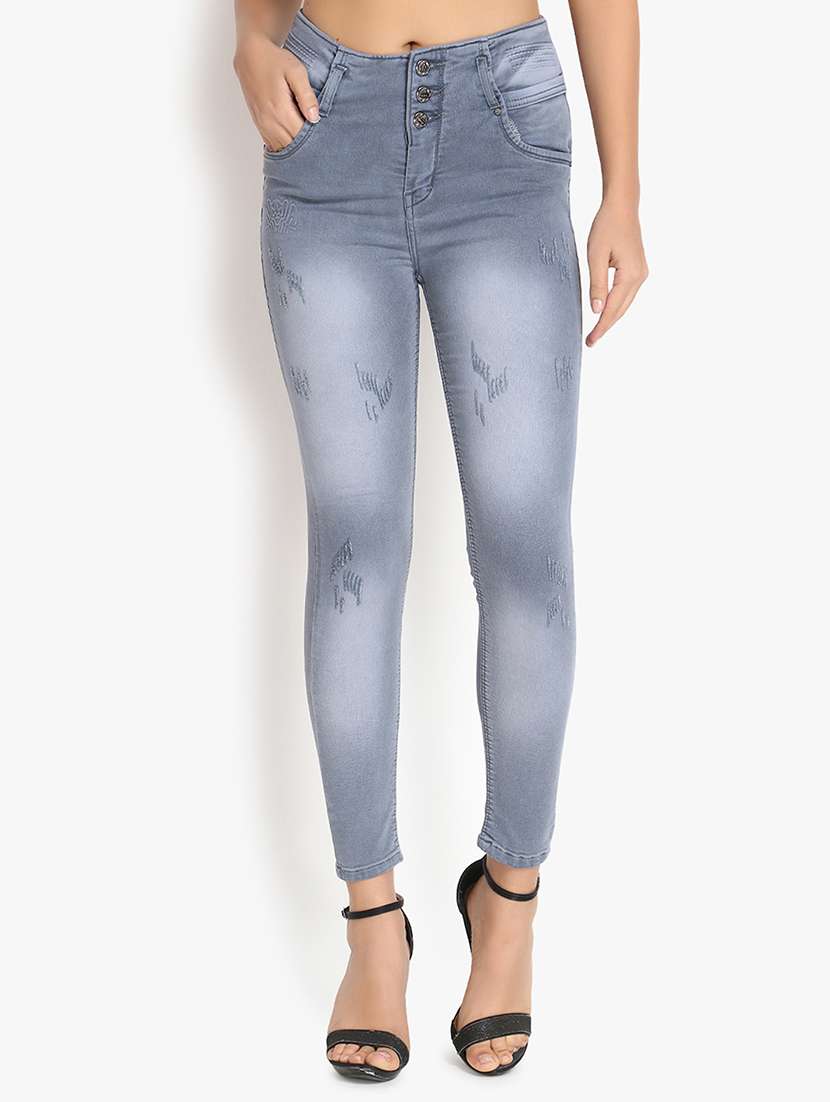 high rise stone washed jeans - 16884951 - Zoom Image - 0