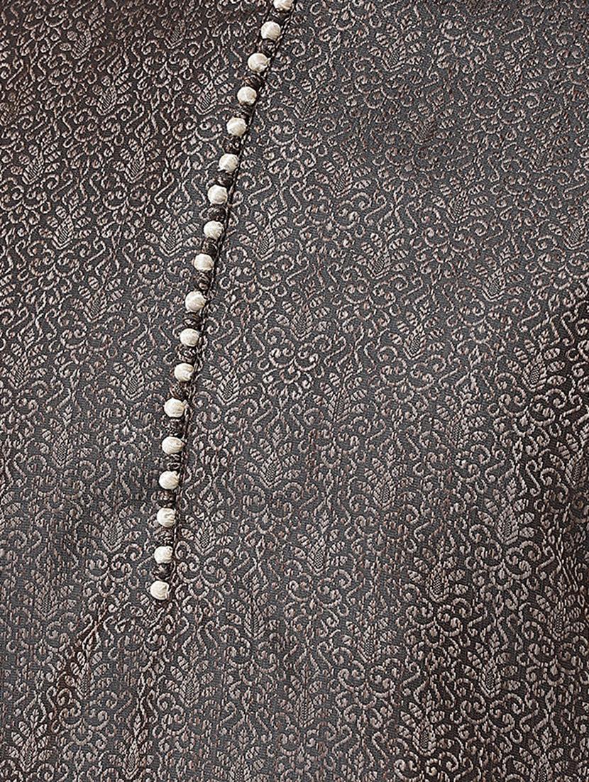 black silk blend kurta - 16886649 - Standard Image - 3