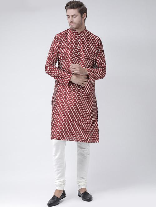 red dupion long kurta - 16886665 -  Standard Image - 0