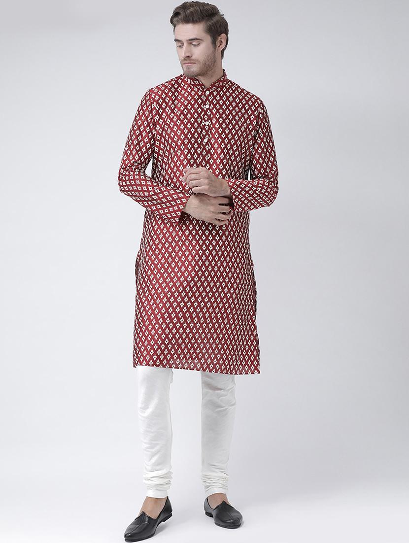 red dupion long kurta - 16886665 -  Zoom Image - 0