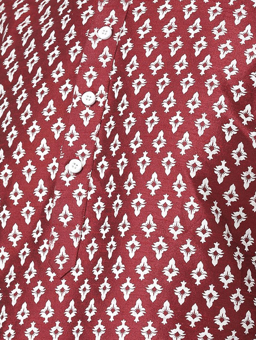 red dupion long kurta - 16886665 - Standard Image - 3