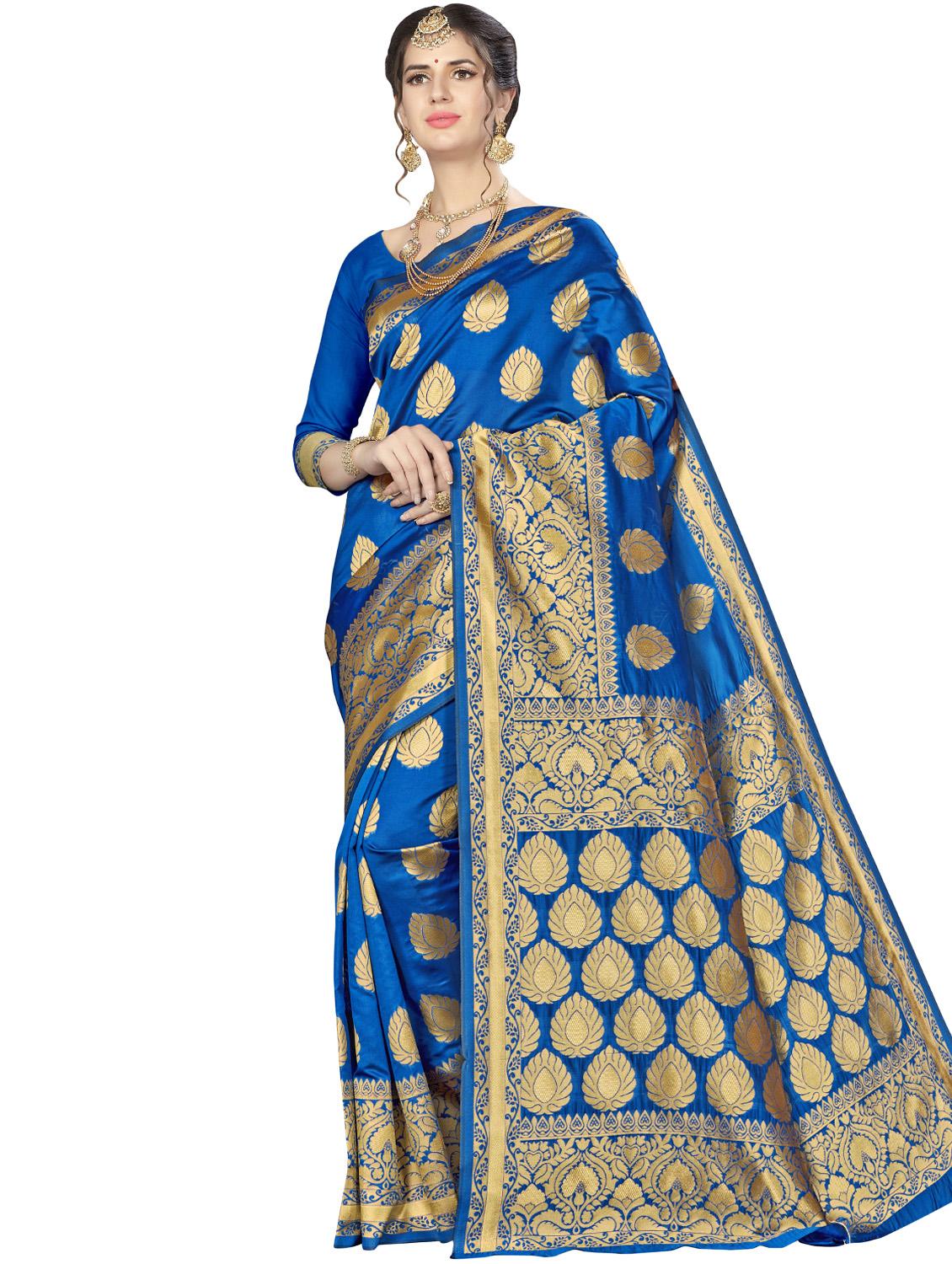 ethnic motif banarasi saree with blouse - 16887262 -  Zoom Image - 0