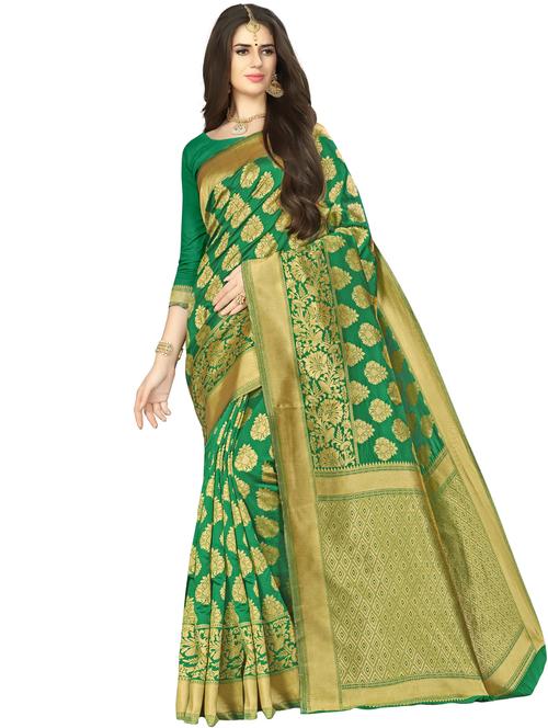 ethnic motif banarasi saree with blouse - 16887265 - Standard Image - 0