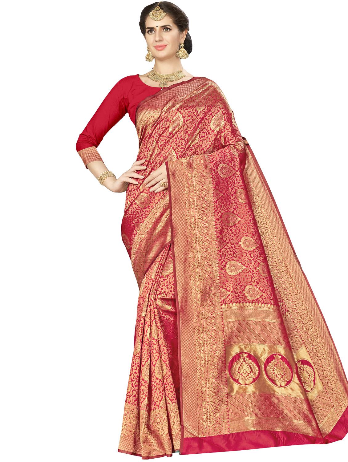 printed banarasi saree with blouse - 16887275 -  Zoom Image - 0