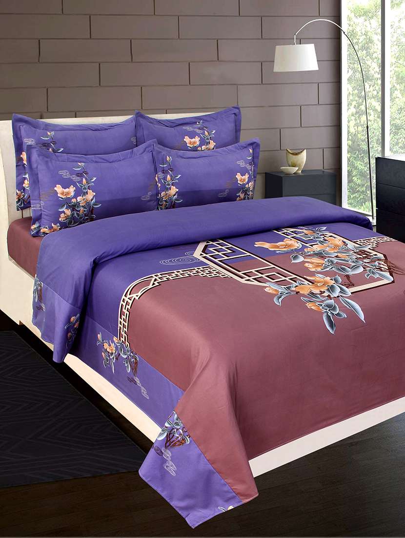 pure cotton double bedsheet with two matching pillow covers