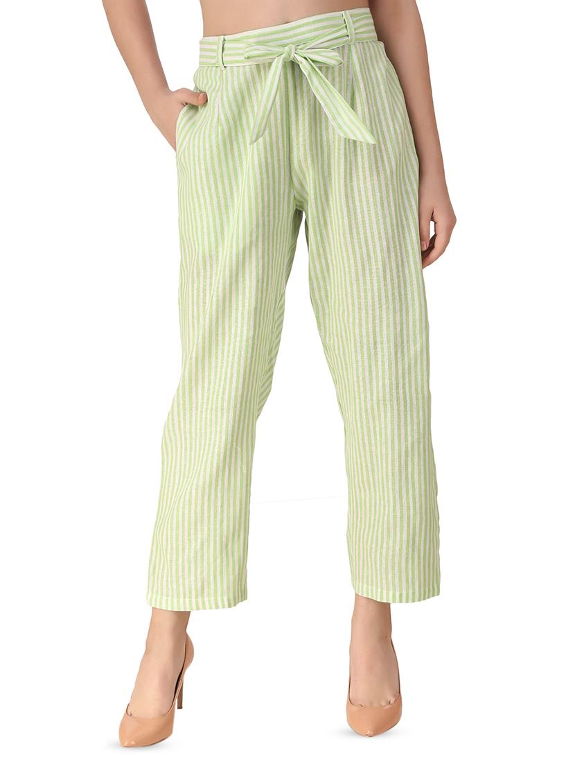 tie front striped trouser - 16888307 - Zoom Image - 0