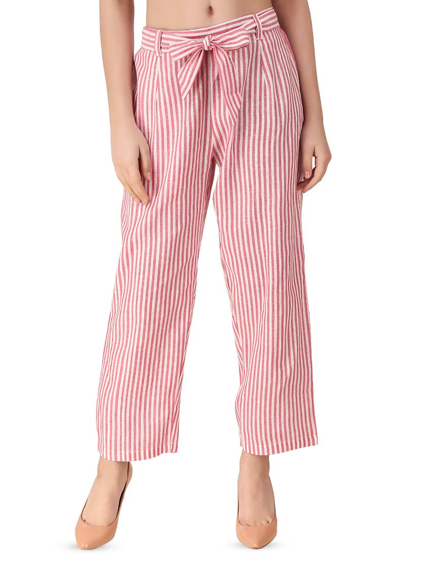 tie front striped trouser - 16888308 - Zoom Image - 0