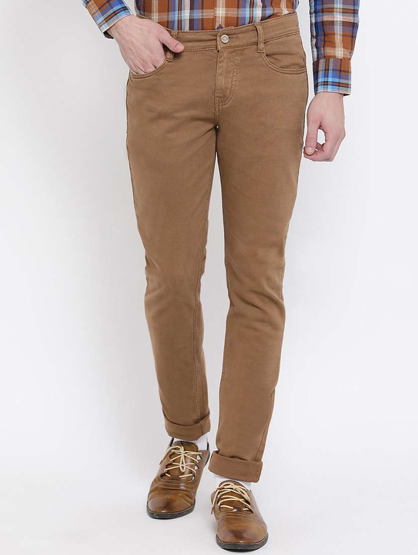 brown solid chinos