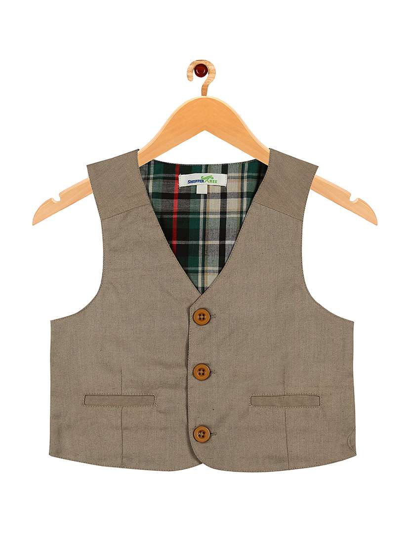 beige cotton waistcoats
