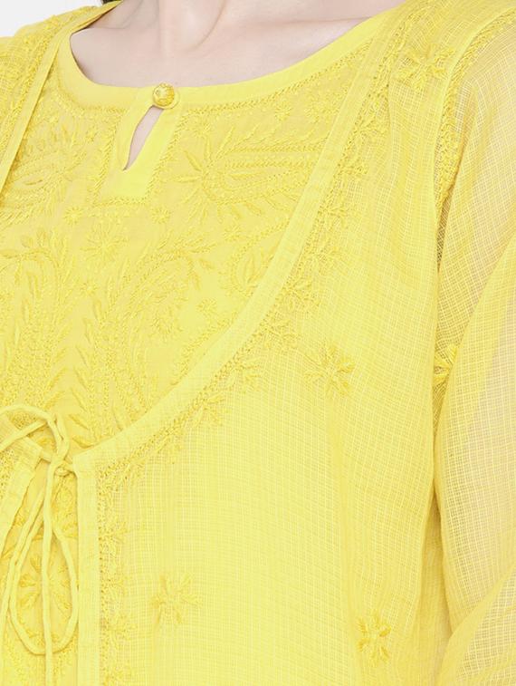 chikankari a-line kurta - 16889774 - Standard Image - 3