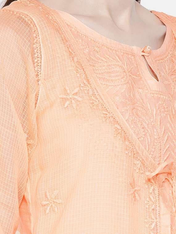 chikankari a-line kurta - 16889776 -  Standard Image - 3