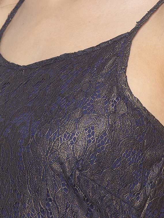 cami neck metallic laced maxi dress - 16889888 -  Standard Image - 3