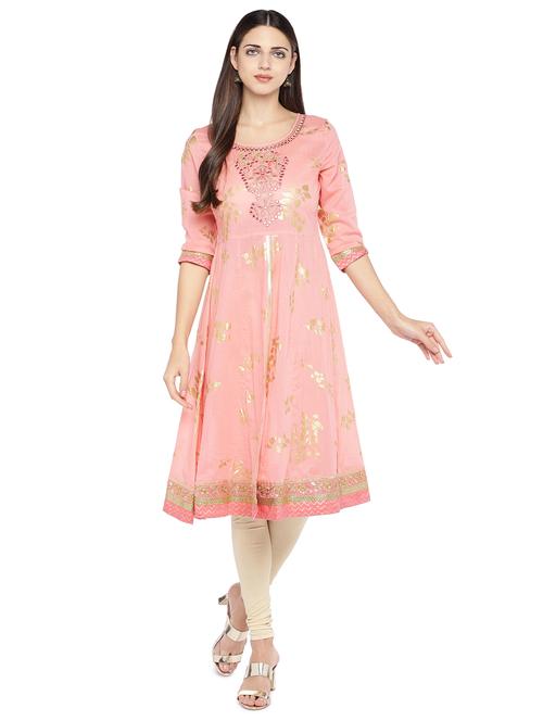 foil print anarkali kurta  - 16891208 -  Standard Image - 0