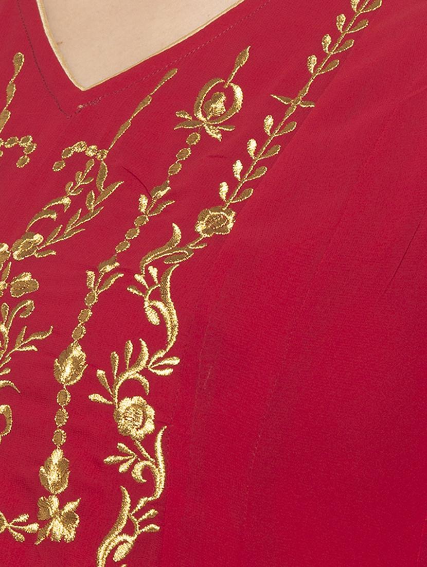yoke embroidered flared kurta - 16891216 - Standard Image - 3