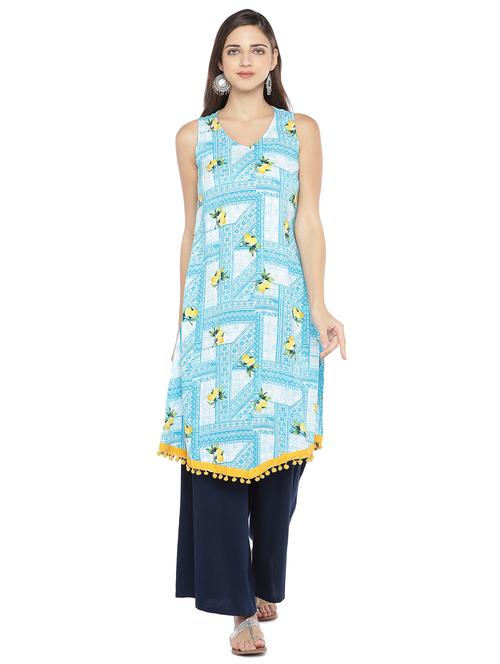 floral print a-line kurta - 16891234 - Standard Image - 0