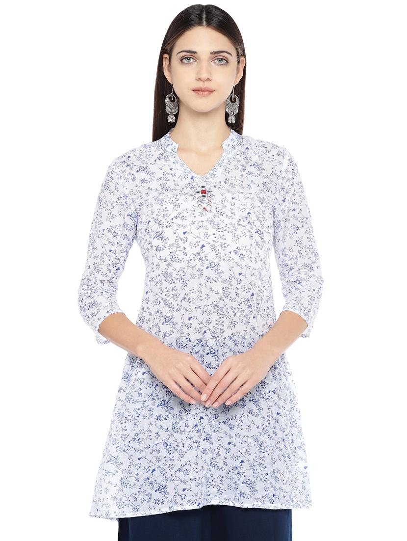 floral a-line kurta - 16891255 - Zoom Image - 0